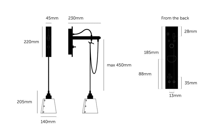 Hooked Wall Light with Shade