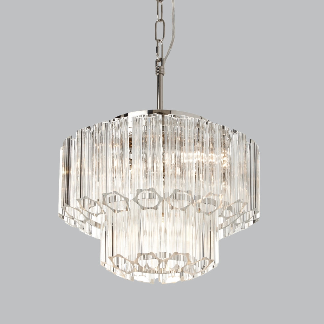 Keira Polished Nickel 34cm Chandelier