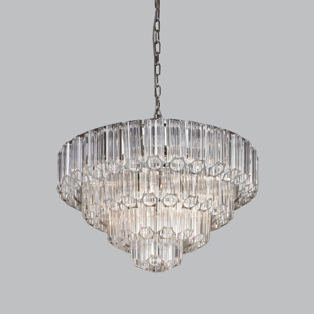 Keira Polished Nickel 66cm Chandelier