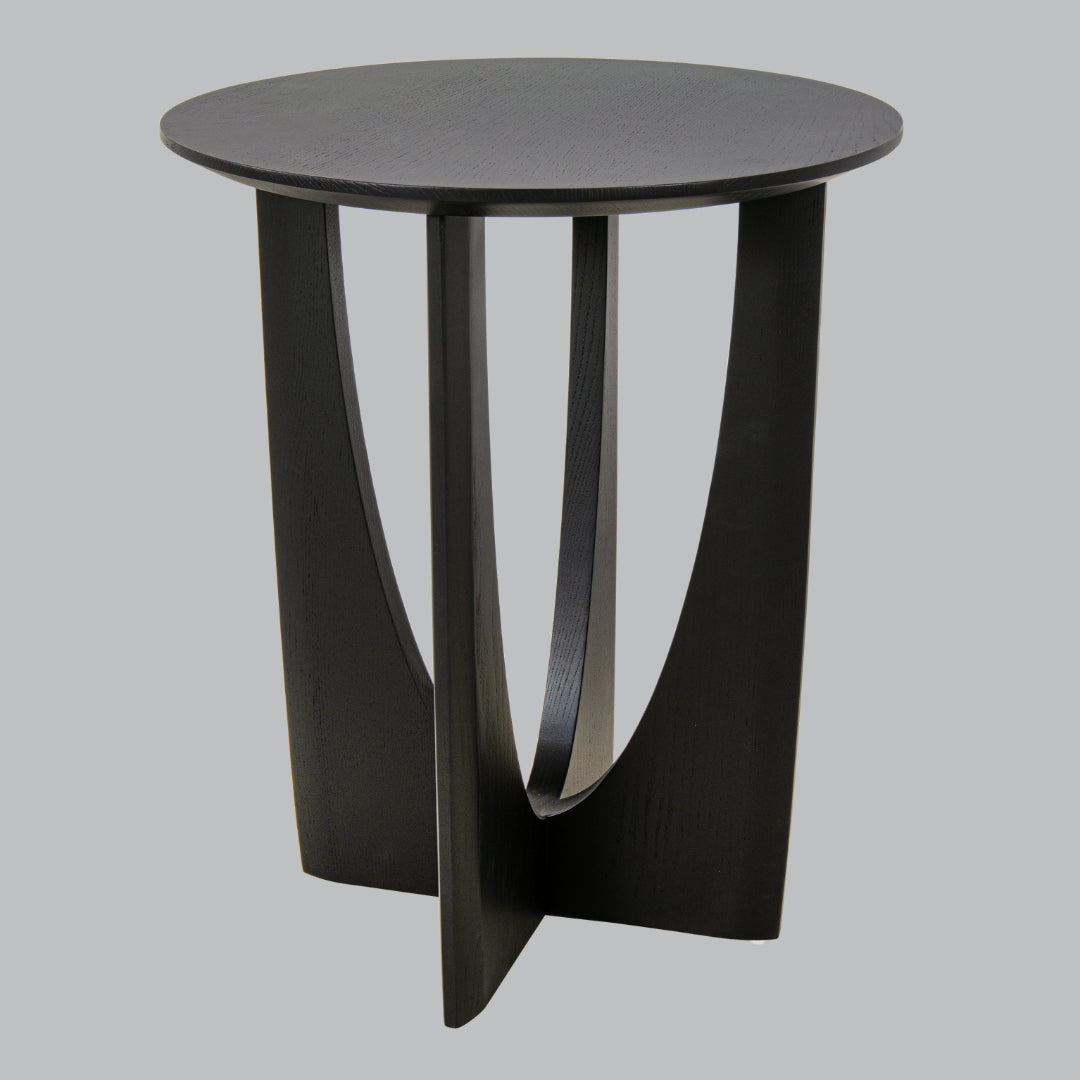Lennon Wooden Round Black Side Table