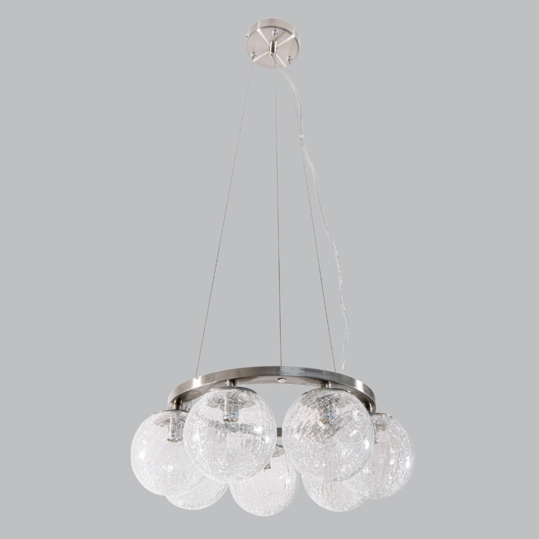 Liv Satin Nickel 7 Light Globe Pendant