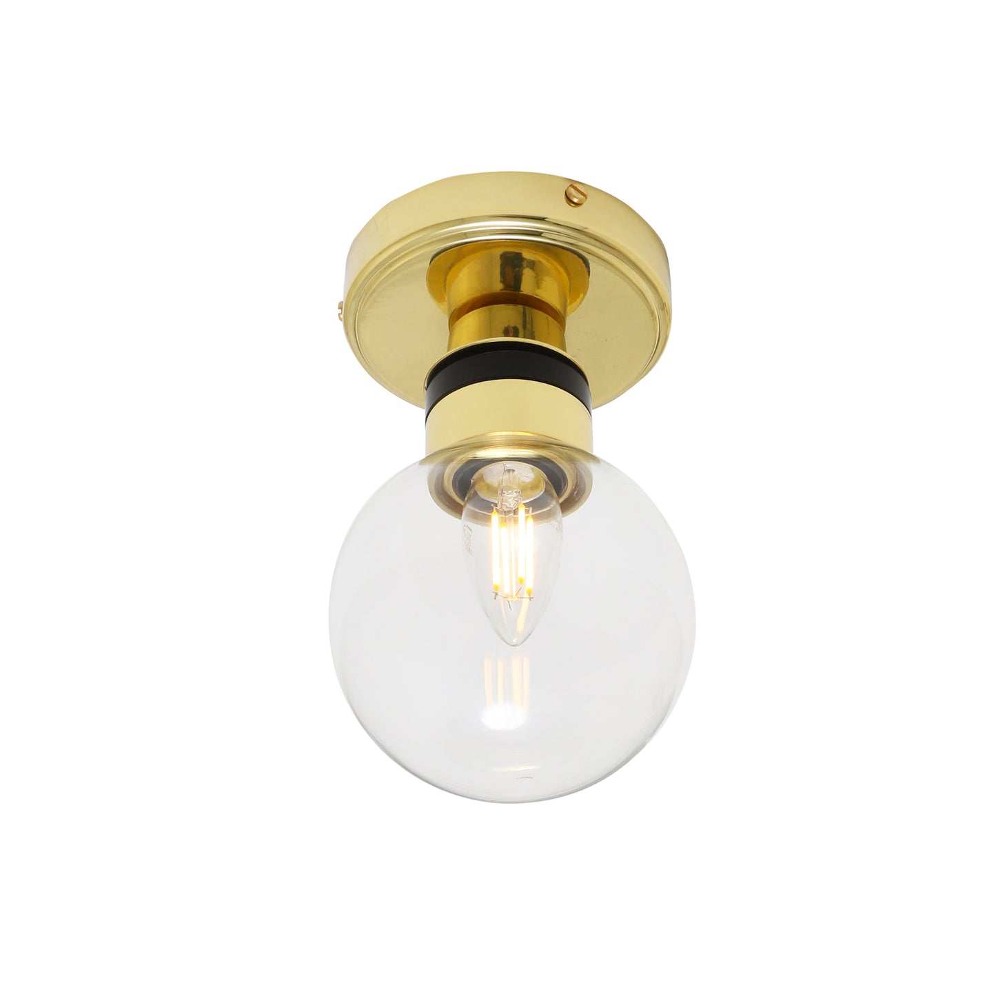 Ayr Small Globe Flush Bathroom Ceiling Light 12cm IP65