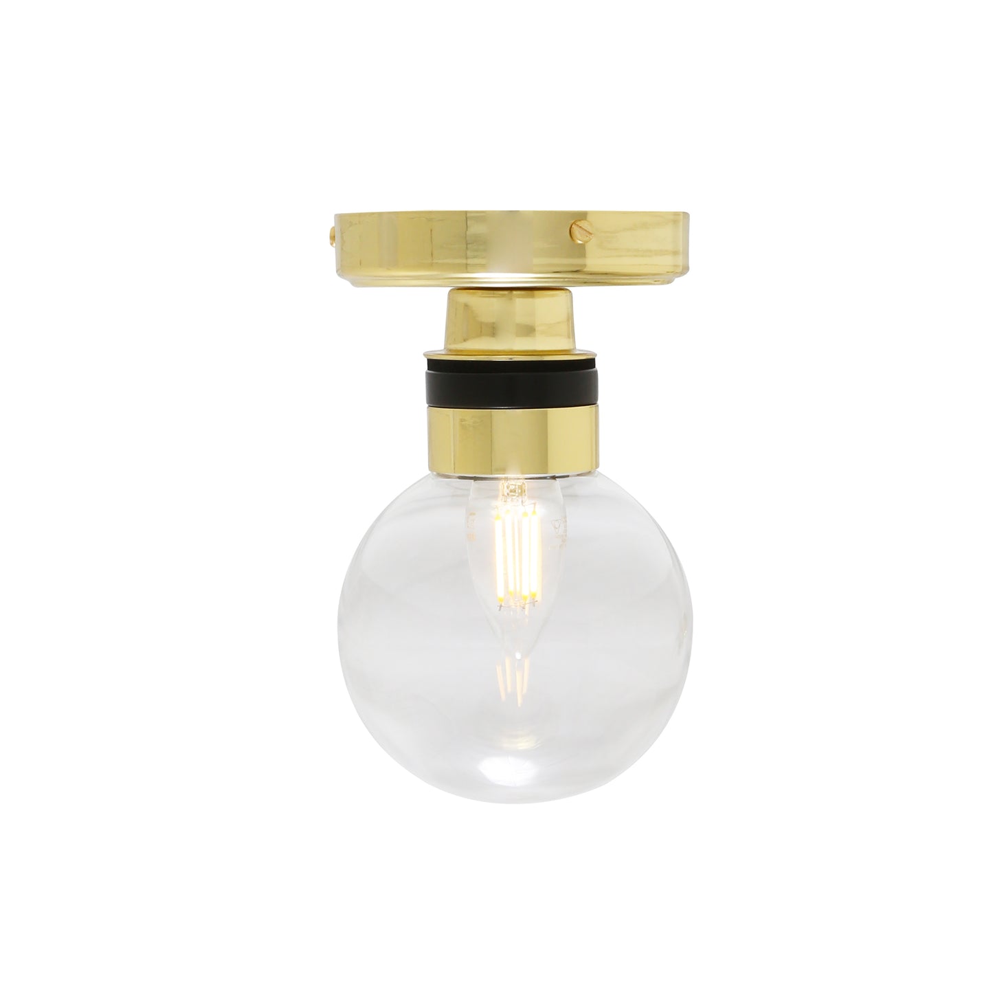 Ayr Small Globe Flush Bathroom Ceiling Light 12cm IP65