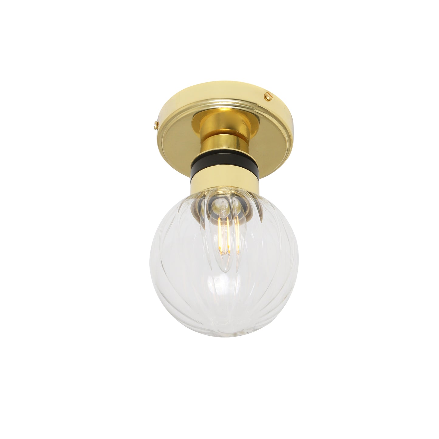 Ayr Small Globe Flush Bathroom Ceiling Light 12cm IP65