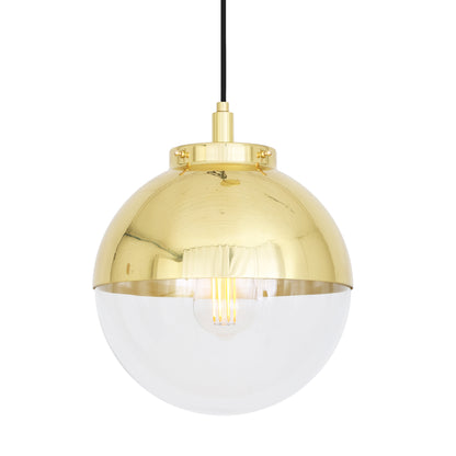 Mica Brass / Glass Dome Pendant Light IP44