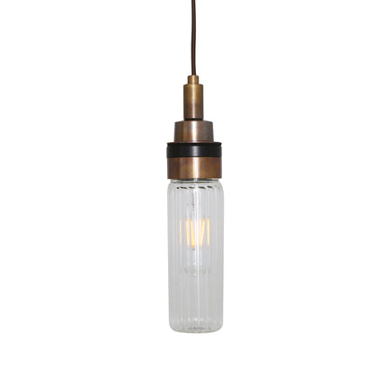 Delta Tube Glass and Brass Bathroom Pendant IP65