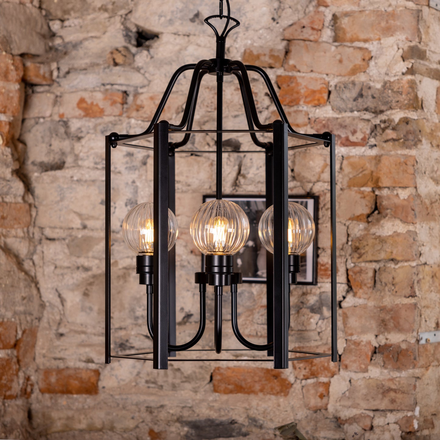 Portroe Outdoor Hanging Lantern for Porch IP65, Four Light