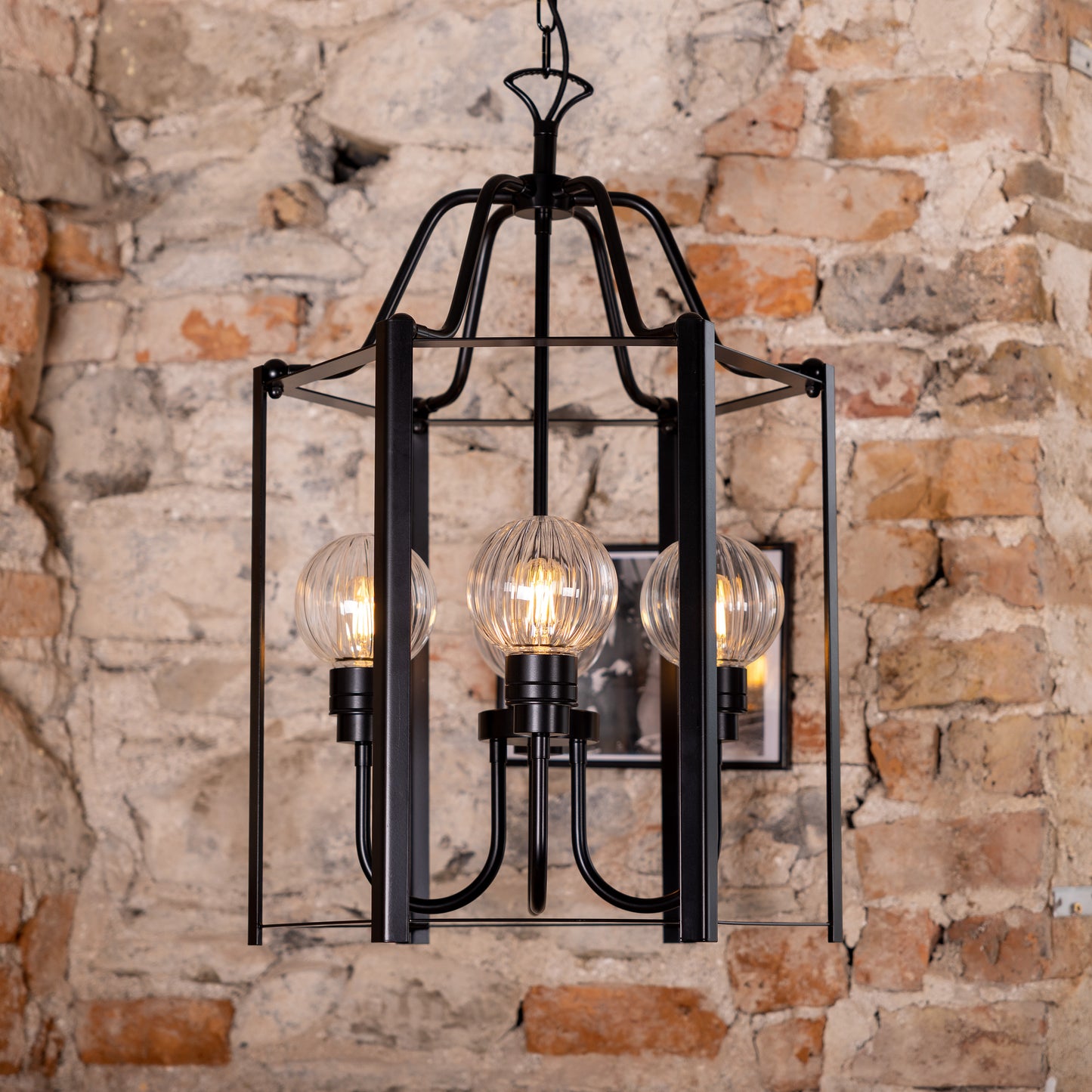 Portroe Outdoor Hanging Lantern for Porch IP65, Four Light