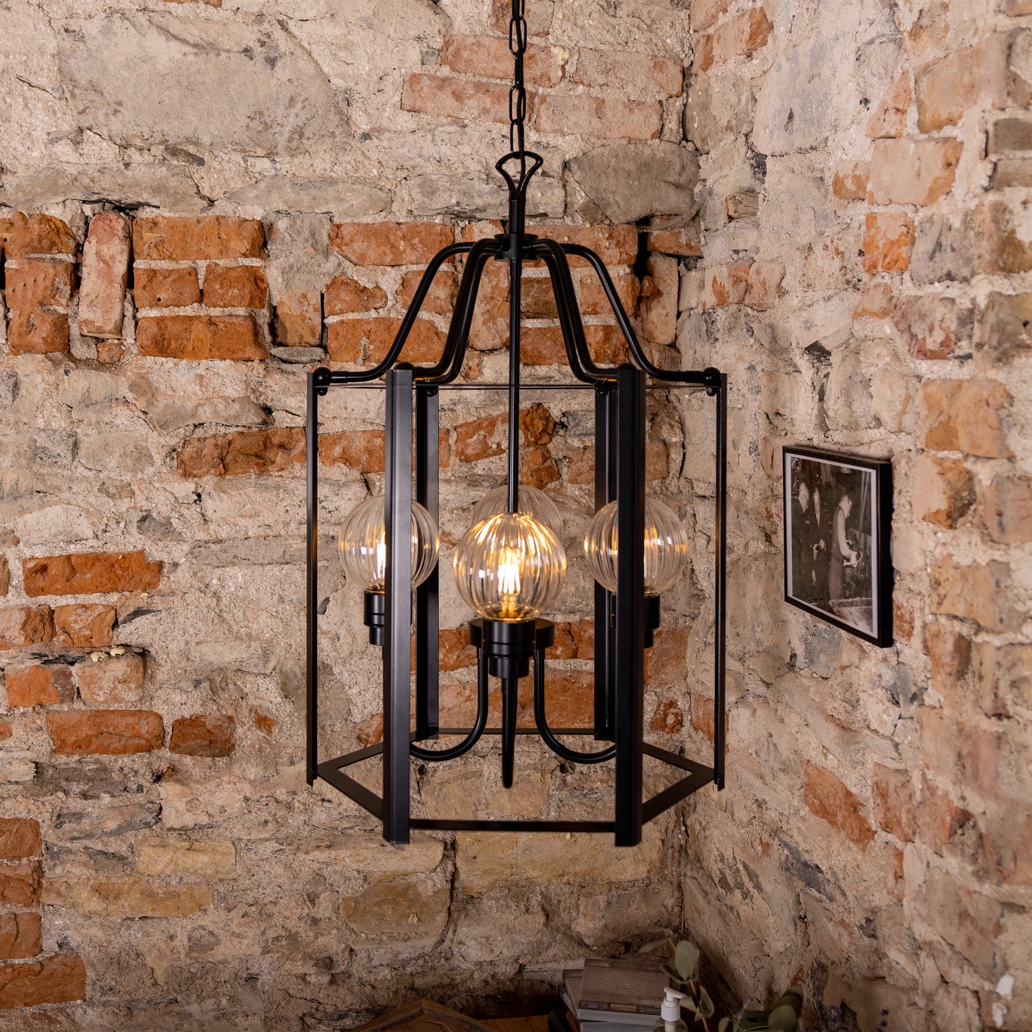 Portroe Outdoor Hanging Lantern for Porch IP65, Four Light