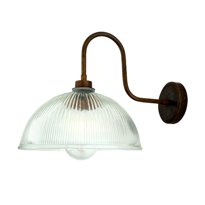 Maris Prismatic Glass Swan Neck Wall Light IP65