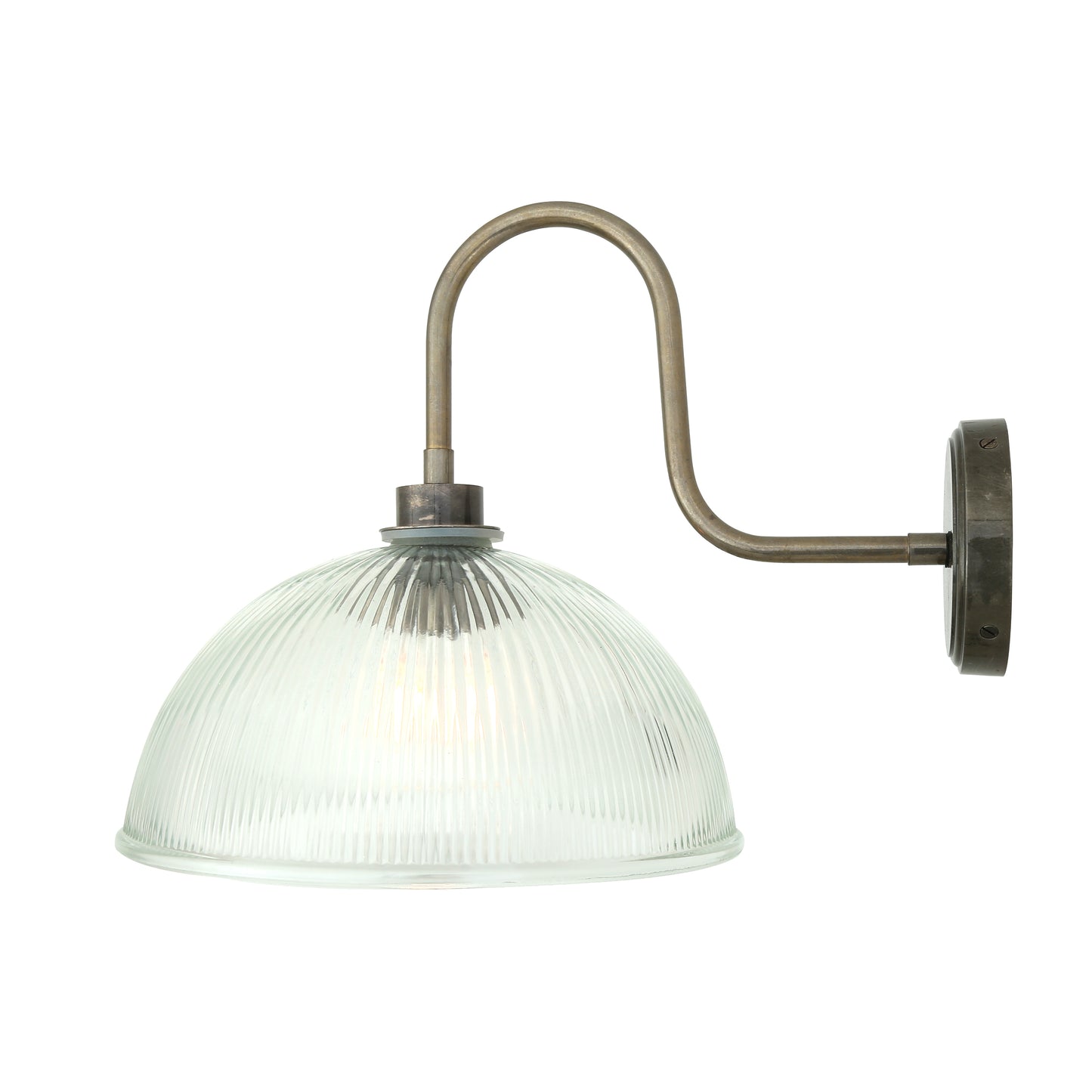 Maris Prismatic Glass Swan Neck Wall Light IP65