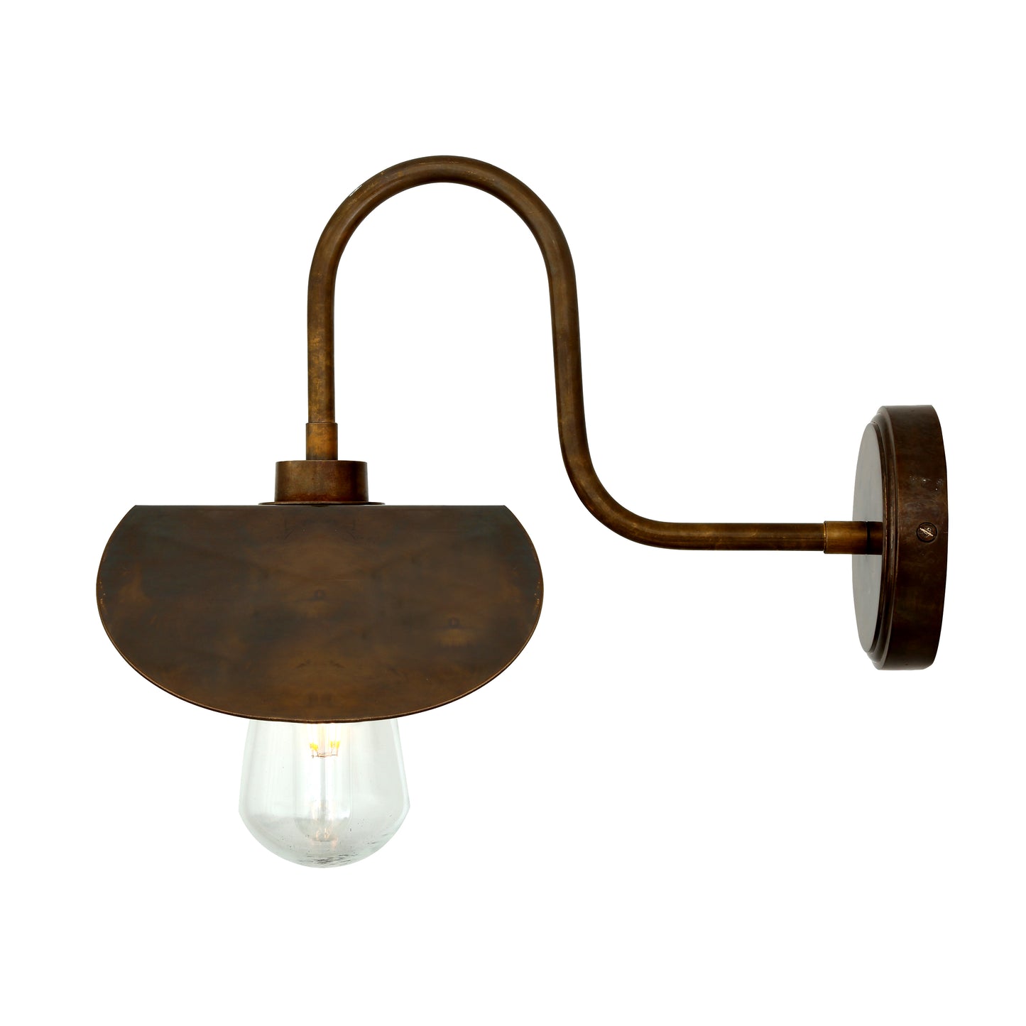 Hali Brass Swan Neck Wall Light IP65