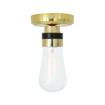 Kura Brass and Glass Ceiling Light IP65