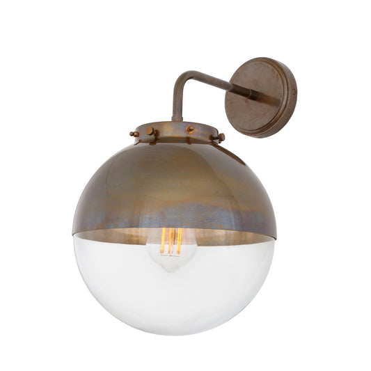 Mica Brass and Glass Dome Wall Light IP44