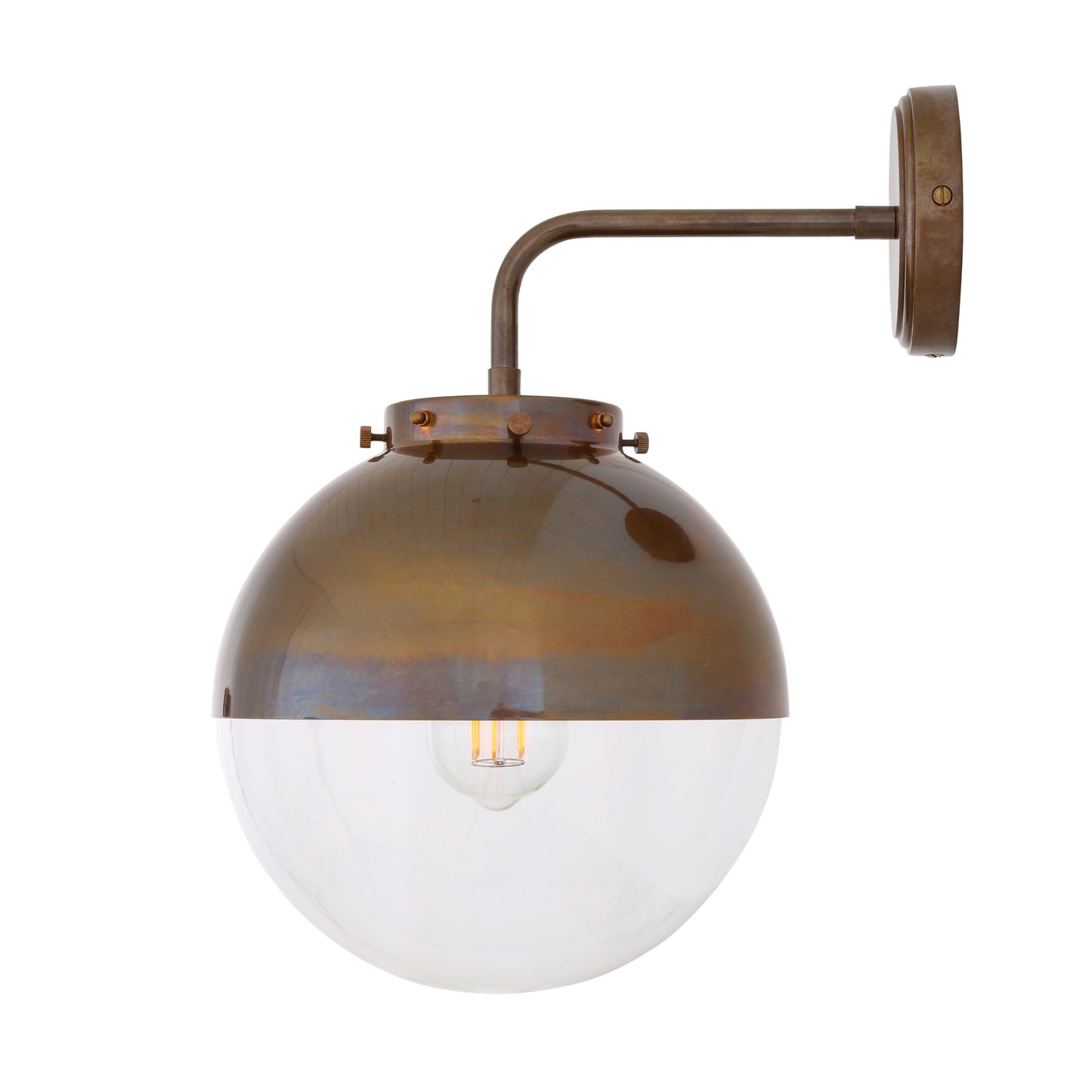 Mica Brass and Glass Dome Wall Light IP44