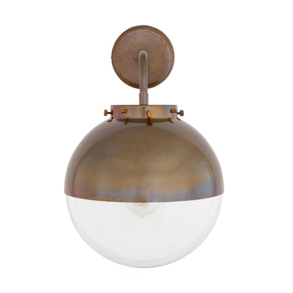 Mica Brass and Glass Dome Wall Light IP44