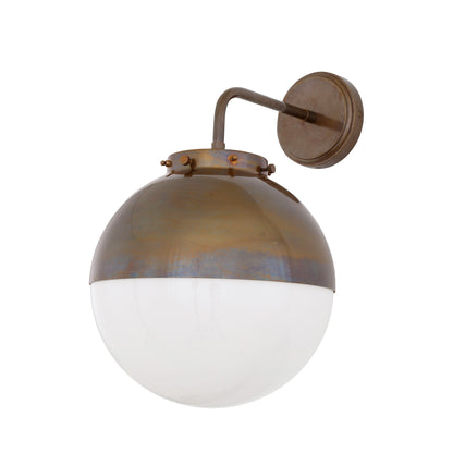 Mica Brass and Glass Dome Wall Light IP44