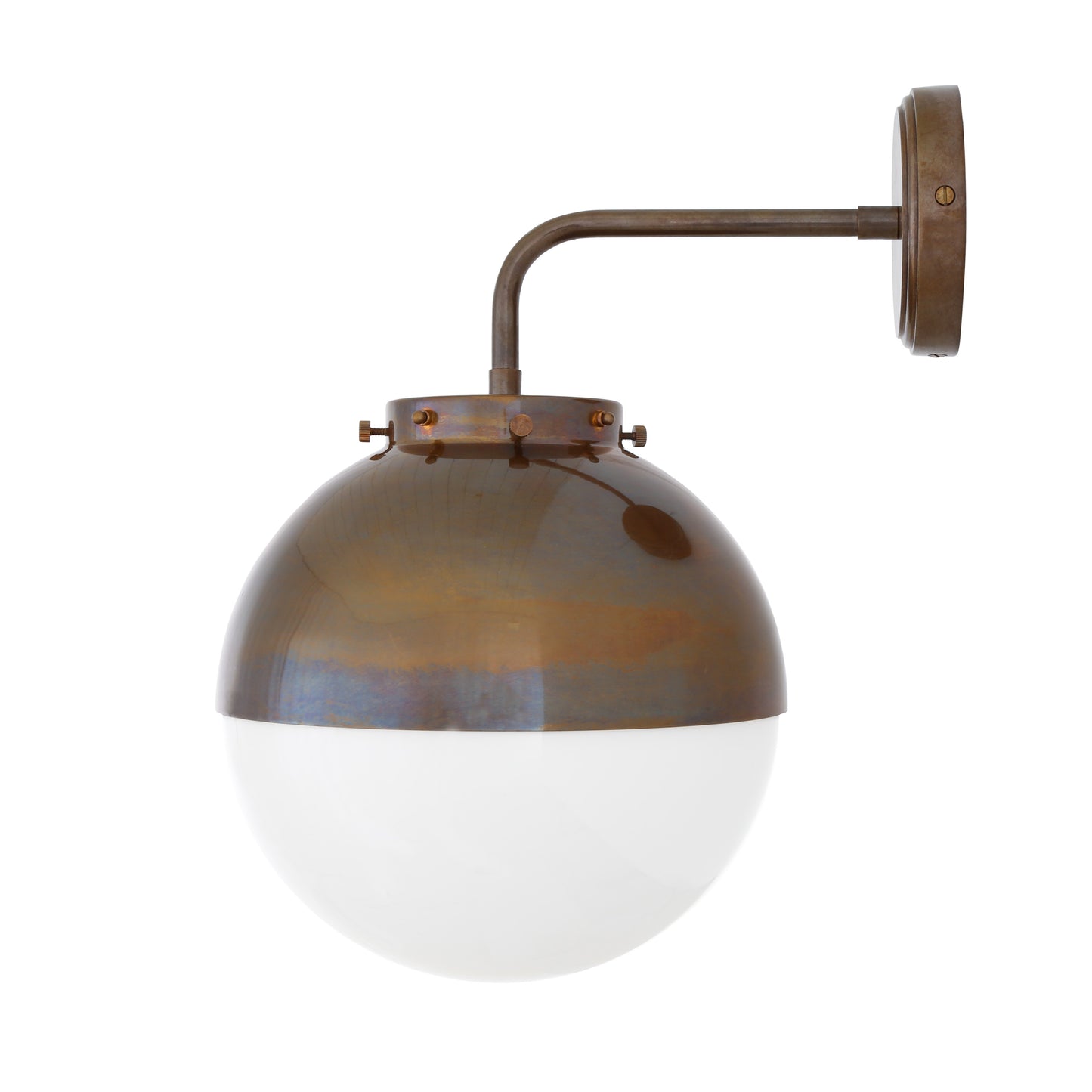 Mica Brass and Glass Dome Wall Light IP44