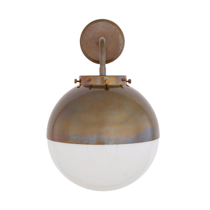 Mica Brass and Glass Dome Wall Light IP44