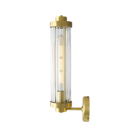 Louise Vintage Rippled Glass and Brass Bathroom Wall Light IP44