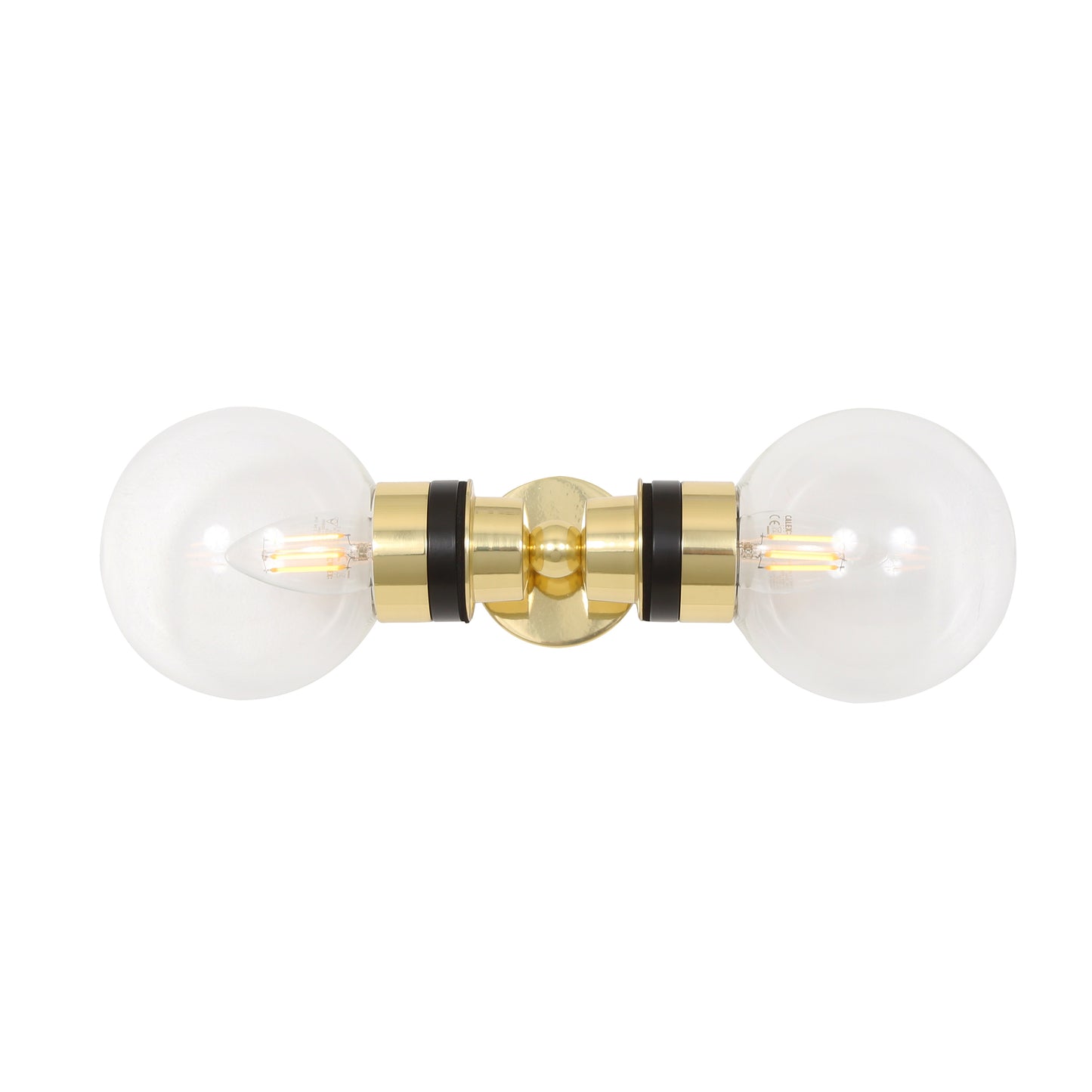 Poole Double Glass Globe Bathroom Wall Light IP65