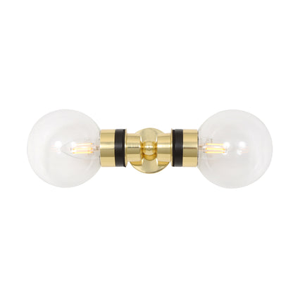 Poole Double Glass Globe Bathroom Wall Light IP65