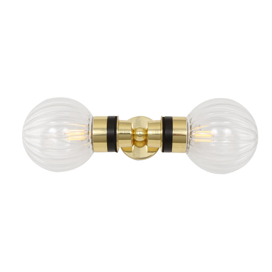 Poole Double Glass Globe Bathroom Wall Light IP65