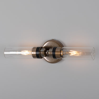 Severn Double Tube Glass Bathroom Wall Light IP65