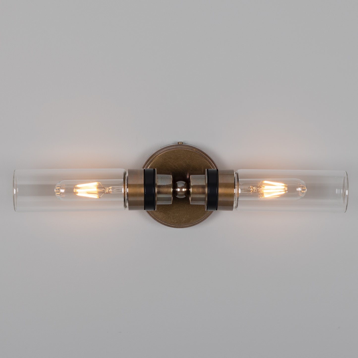 Severn Double Tube Glass Bathroom Wall Light IP65