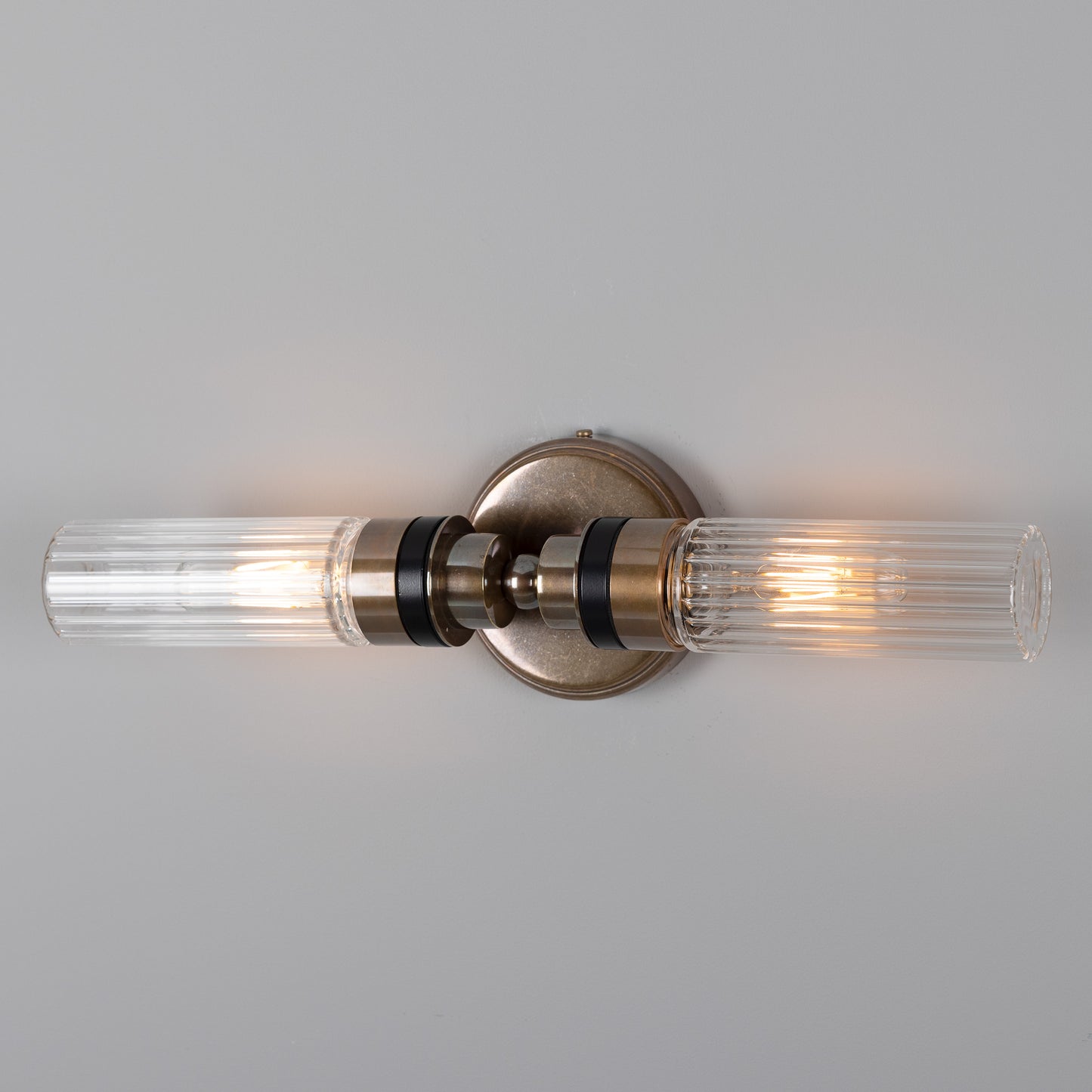 Severn Double Tube Glass Bathroom Wall Light IP65