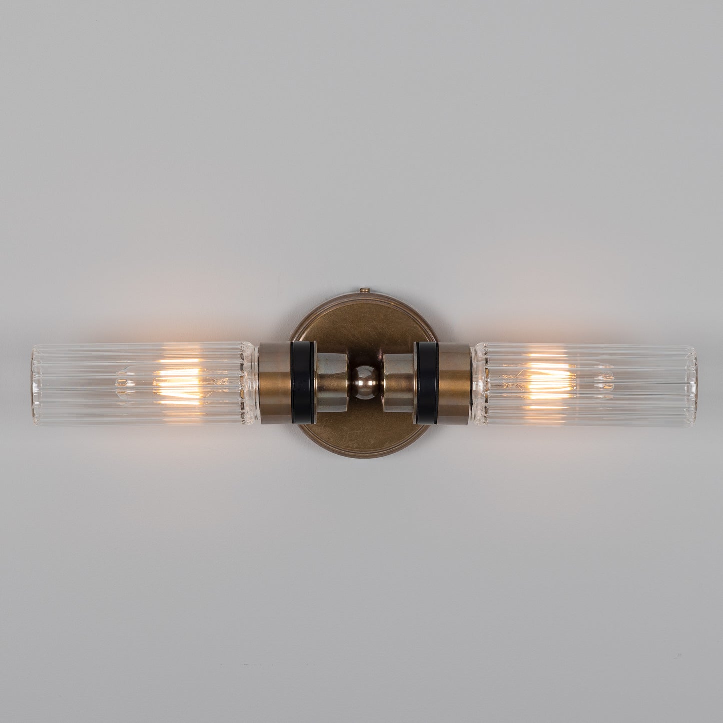 Severn Double Tube Glass Bathroom Wall Light IP65