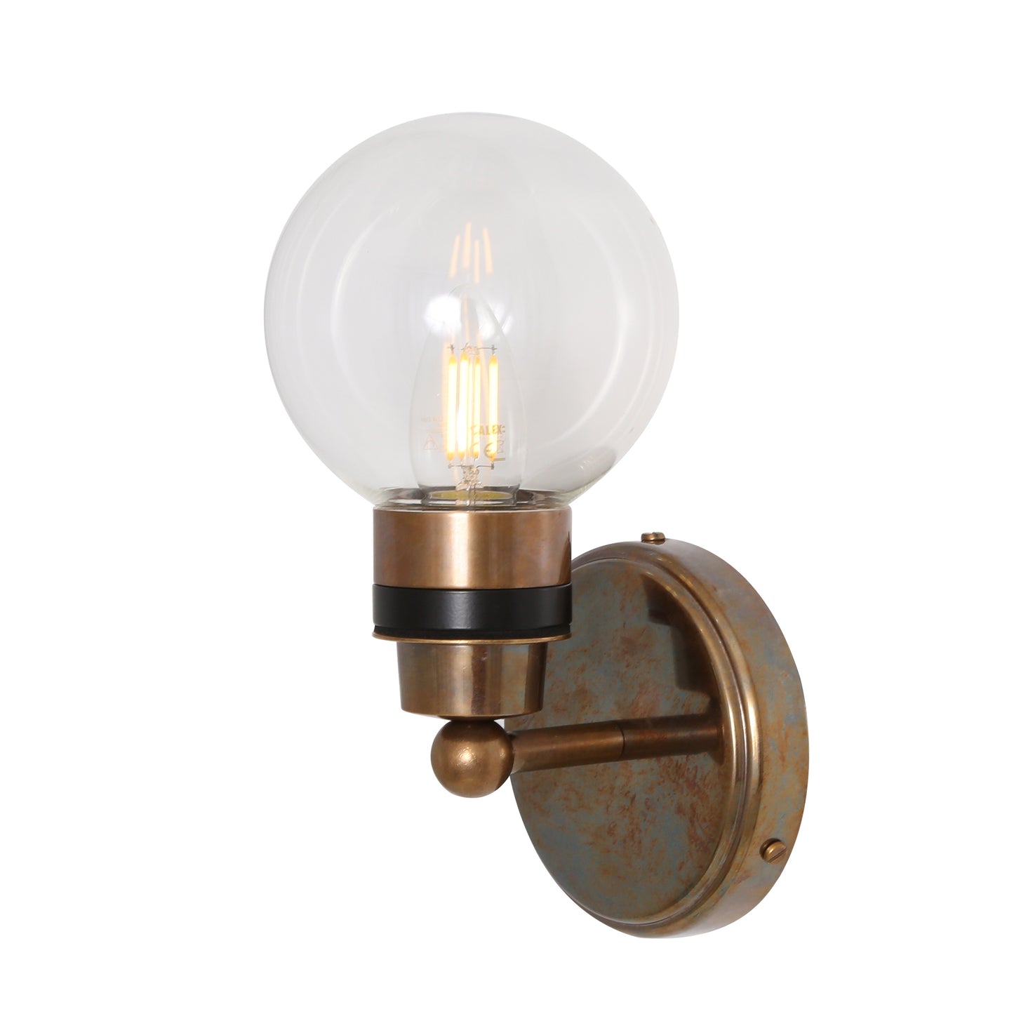 Shannon Small Glass Globe Bathroom Wall Light IP65