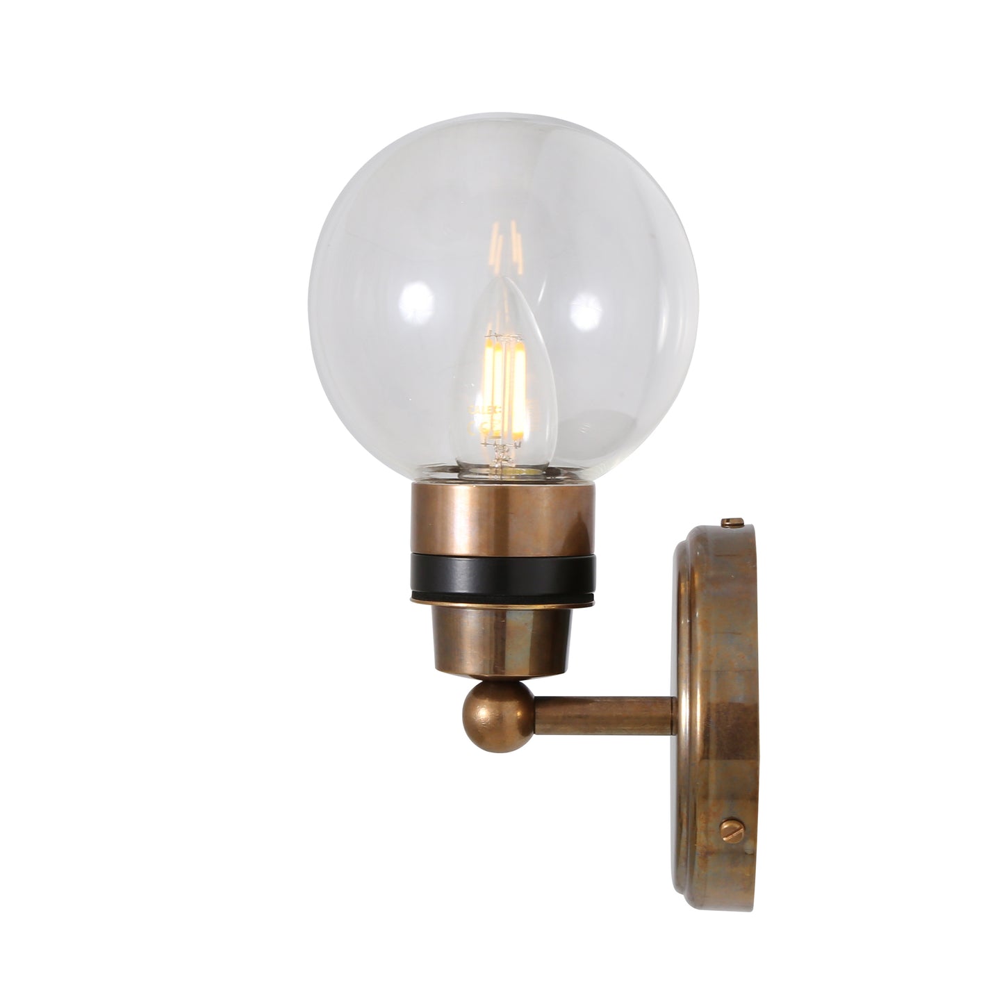 Shannon Small Glass Globe Bathroom Wall Light IP65