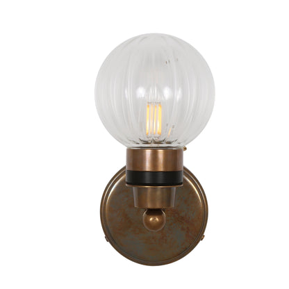 Shannon Small Glass Globe Bathroom Wall Light IP65