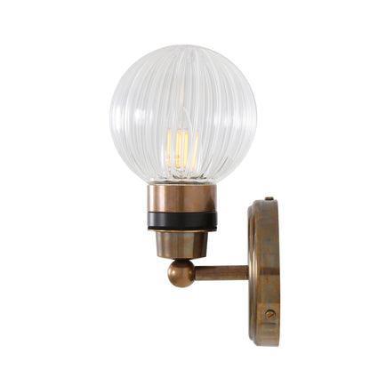 Shannon Small Glass Globe Bathroom Wall Light IP65