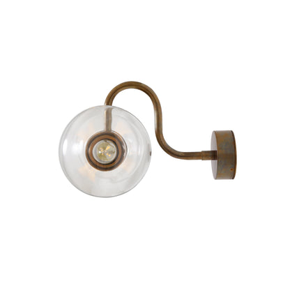 Ness Double Glass Globe Bathroom Wall Light with Swan Neck IP65