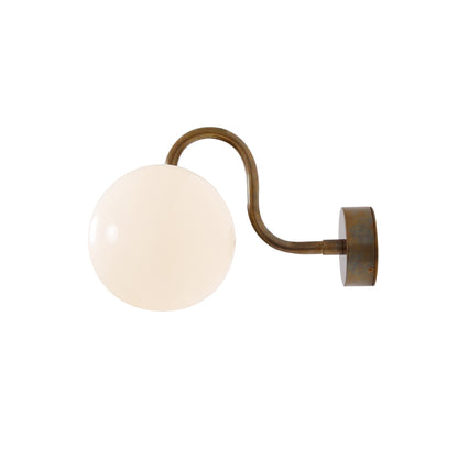 Ness Double Glass Globe Bathroom Wall Light with Swan Neck IP65