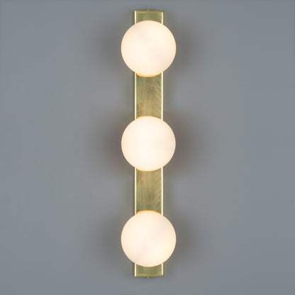 Noelani Bathroom Wall Light with Three Glass Globes IP44