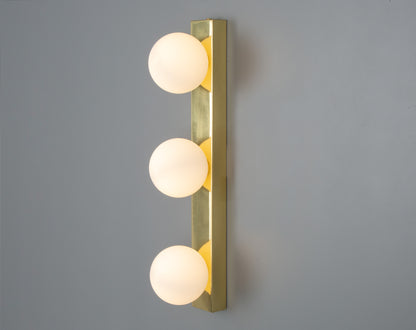 Noelani Bathroom Wall Light with Three Glass Globes IP44