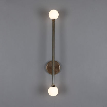 Gunning Double Globe Slim Bathroom Wall Light 71cm IP44