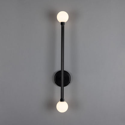 Gunning Double Globe Slim Bathroom Wall Light 71cm IP44