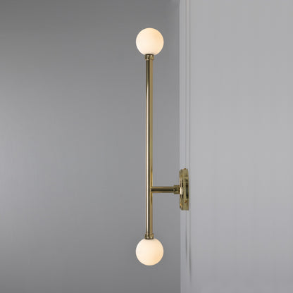 Gunning Double Globe Slim Bathroom Wall Light 71cm IP44