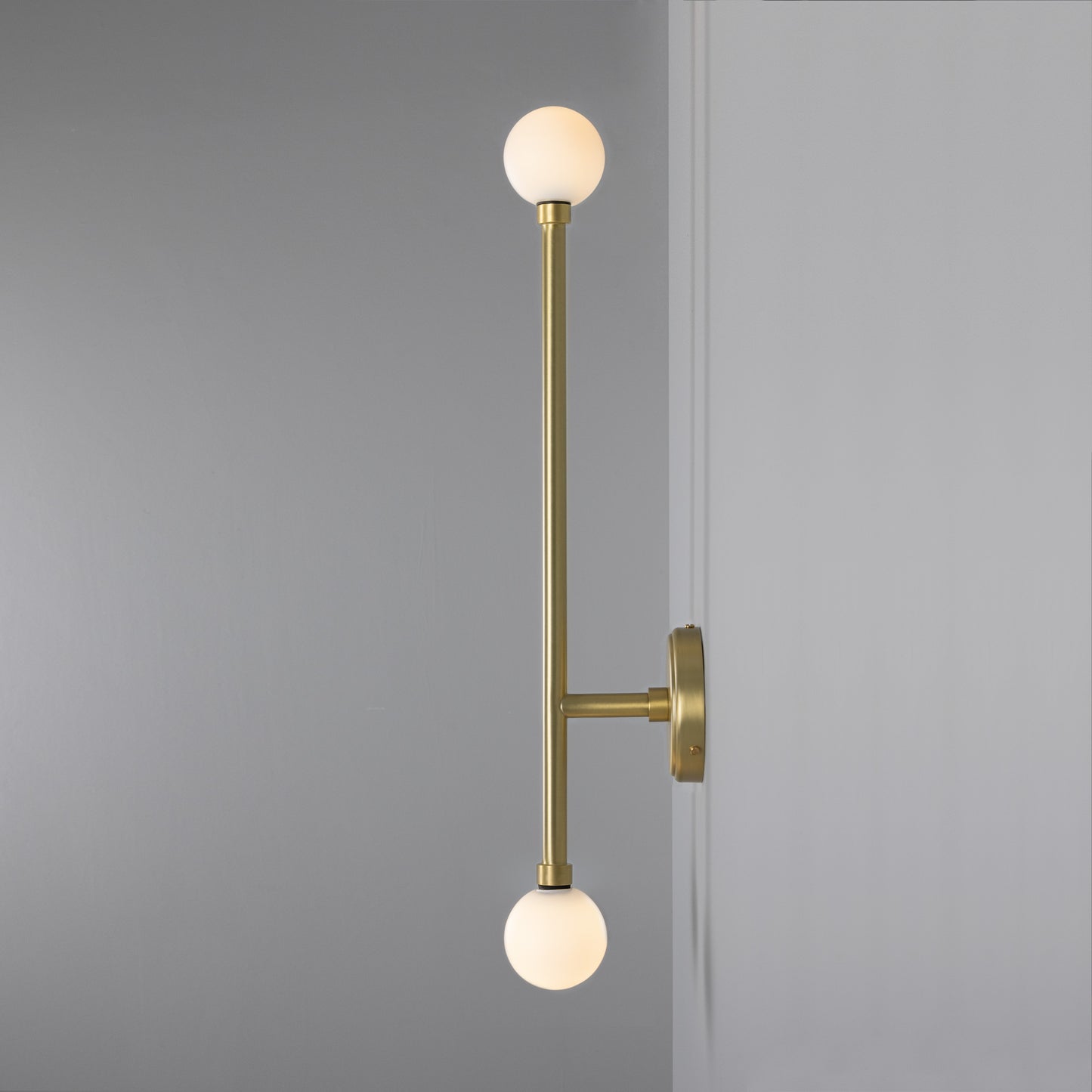 Gunning Double Globe Slim Bathroom Wall Light 71cm IP44