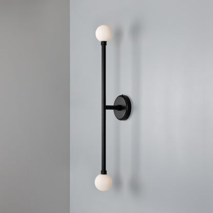 Silverton Double Globe Slim Bathroom Wall Light 77cm IP44