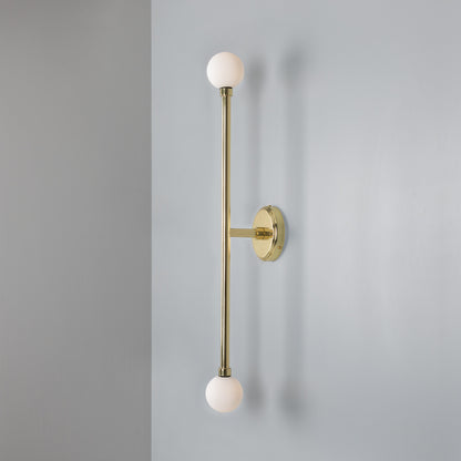 Silverton Double Globe Slim Bathroom Wall Light 77cm IP44