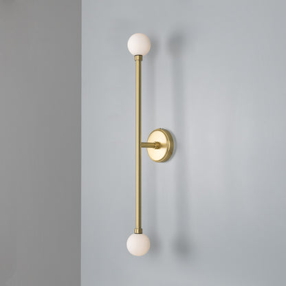 Silverton Double Globe Slim Bathroom Wall Light 77cm IP44