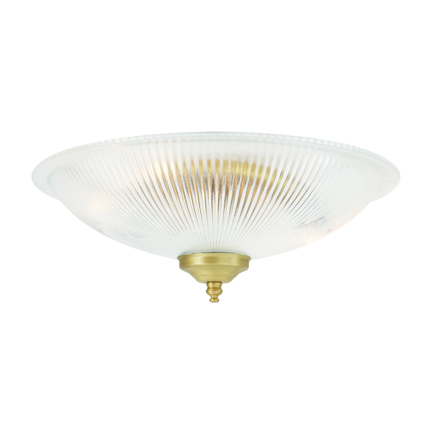 Nicosa Shallow Holophane Glass Flush Ceiling Light 30cm