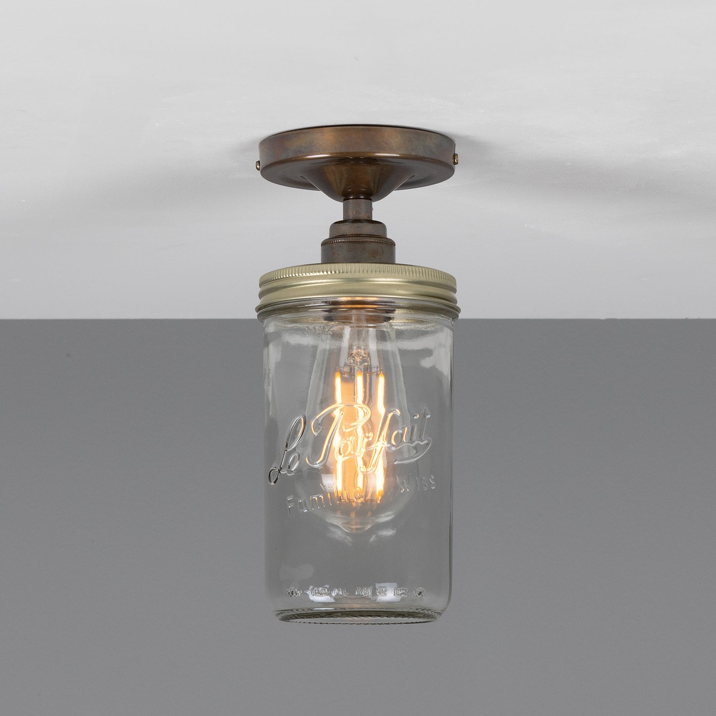 Jam Jar Vintage Flush Ceiling Light