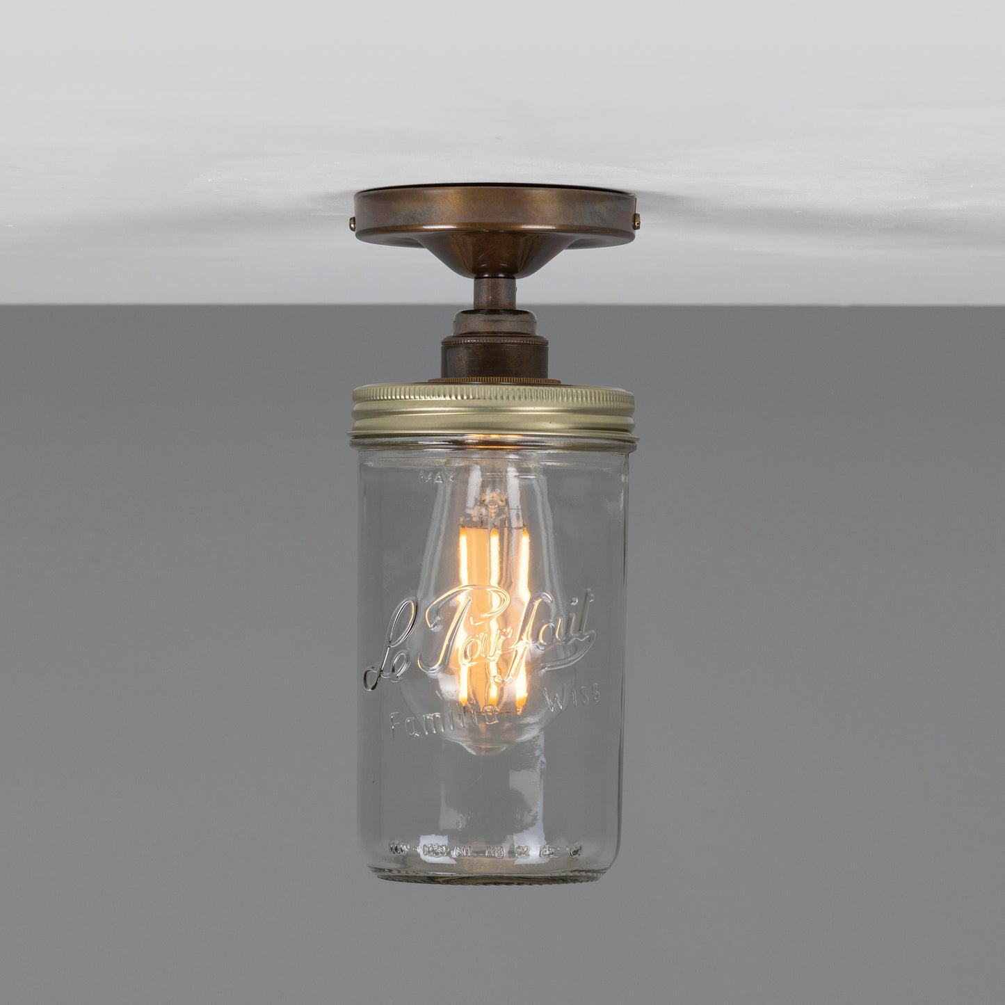 Jam Jar Vintage Flush Ceiling Light