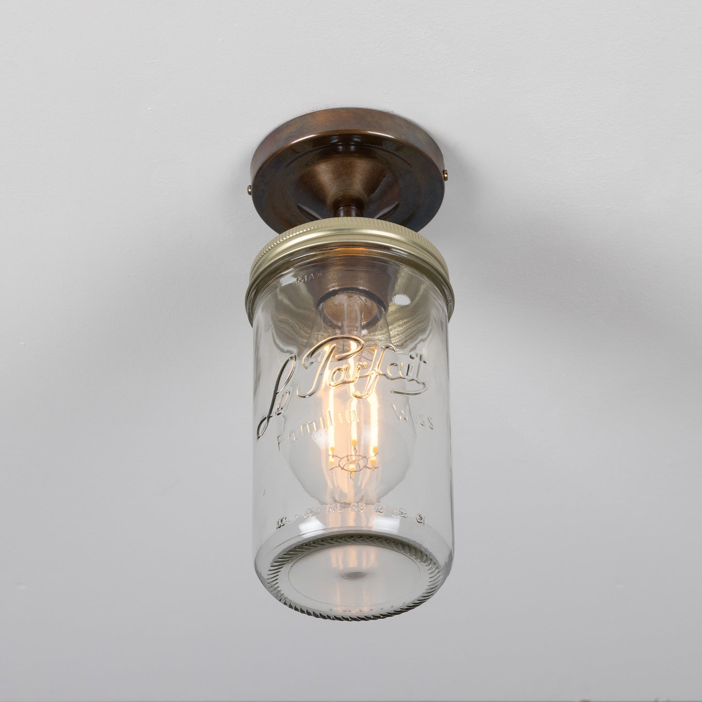 Jam Jar Vintage Flush Ceiling Light